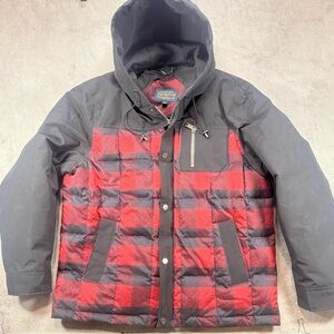 Pendleton Buffalo Plaid Hooded Duck Down Water Resistant Jacket Size Large Clean